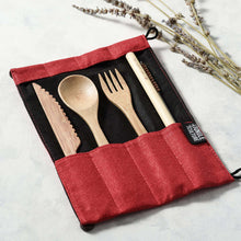 Load image into Gallery viewer, Bamboo Cutlery Set (Brown bag)