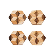 Load image into Gallery viewer, Handmade Hexagon Wooden Coasters (Set of 2 or 4)