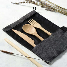 Load image into Gallery viewer, Bamboo Cutlery Set (Brown bag)