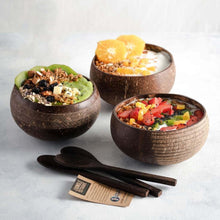 Load image into Gallery viewer, Eco-friendly Coconut Bowls &amp; Spoons Set of 4
