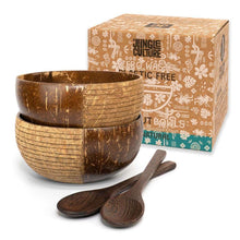 Load image into Gallery viewer, Eco-friendly Coconut Bowls &amp; Spoons Set of 2