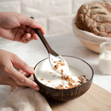 Load image into Gallery viewer, White Lacquer Coconut Bowls &amp; Spoons Set