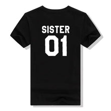 Load image into Gallery viewer, FIXSYS Women Summer T-shirt Best Friends T Shirt SISTER 01 SISTER 02 Print Tee Shirt Short Sleeve Tops Tee Casual Sister Tshirt