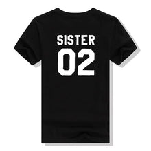 Load image into Gallery viewer, FIXSYS Women Summer T-shirt Best Friends T Shirt SISTER 01 SISTER 02 Print Tee Shirt Short Sleeve Tops Tee Casual Sister Tshirt