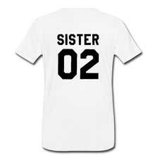 Load image into Gallery viewer, FIXSYS Women Summer T-shirt Best Friends T Shirt SISTER 01 SISTER 02 Print Tee Shirt Short Sleeve Tops Tee Casual Sister Tshirt