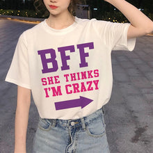 Load image into Gallery viewer, New Best Friends Harajuku T Shirt Women Ullzang Fashion Cartoon T-shirt 90s Graphic Friend T-shirt Korean Style Top Tees Female
