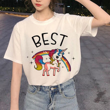 Load image into Gallery viewer, New Best Friends Harajuku T Shirt Women Ullzang Fashion Cartoon T-shirt 90s Graphic Friend T-shirt Korean Style Top Tees Female