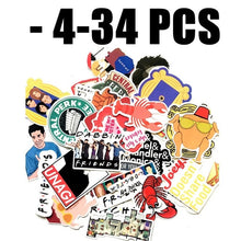 Load image into Gallery viewer, 34pcs Friends tv show funny Creative badges DIY decorative stickers Cartoon PC wall notebook phone Waterproof sunfast sticker