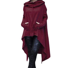Load image into Gallery viewer, Women Casual Irregular Hood Sweatshirt Hooded Ladies Long Pullover Blouse Tops