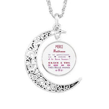 Load image into Gallery viewer, Vegan diet jewelry vegetarian diet pendant go organic necklace Herbivore go vegan Moon necklaces paleo diet Chain charms silver