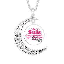 Load image into Gallery viewer, Vegan diet jewelry vegetarian diet pendant go organic necklace Herbivore go vegan Moon necklaces paleo diet Chain charms silver