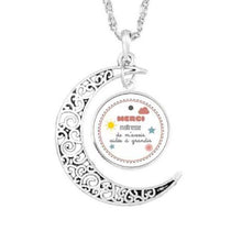 Load image into Gallery viewer, Vegan diet jewelry vegetarian diet pendant go organic necklace Herbivore go vegan Moon necklaces paleo diet Chain charms silver