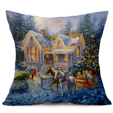 Load image into Gallery viewer, Merry Christmas Linen Pillow Cases Sofa Cushion Cover Home Decoration