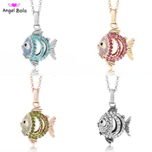 Load image into Gallery viewer, Crystal Essential Pendant Oil Necklace 20.5mm Cute Fish Design Angel Bola DIY Women Harmony Caller Chain Necklace Jewelry NL059