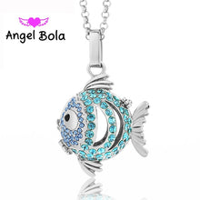 Load image into Gallery viewer, Crystal Essential Pendant Oil Necklace 20.5mm Cute Fish Design Angel Bola DIY Women Harmony Caller Chain Necklace Jewelry NL059