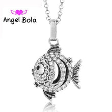 Load image into Gallery viewer, Crystal Essential Pendant Oil Necklace 20.5mm Cute Fish Design Angel Bola DIY Women Harmony Caller Chain Necklace Jewelry NL059