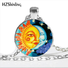 Load image into Gallery viewer, NS-00787 New Design Glass Cabochon Moon and Sun Necklace Handmade Round Moon and Sun Yin Yang Harmonious Pendant Jewelry HZ1