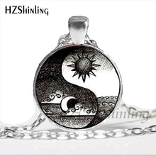 Load image into Gallery viewer, NS-00787 New Design Glass Cabochon Moon and Sun Necklace Handmade Round Moon and Sun Yin Yang Harmonious Pendant Jewelry HZ1
