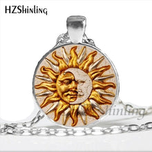 Load image into Gallery viewer, NS-00787 New Design Glass Cabochon Moon and Sun Necklace Handmade Round Moon and Sun Yin Yang Harmonious Pendant Jewelry HZ1