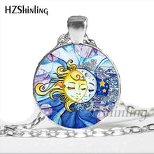Load image into Gallery viewer, NS-00787 New Design Glass Cabochon Moon and Sun Necklace Handmade Round Moon and Sun Yin Yang Harmonious Pendant Jewelry HZ1
