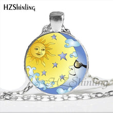 Load image into Gallery viewer, NS-00787 New Design Glass Cabochon Moon and Sun Necklace Handmade Round Moon and Sun Yin Yang Harmonious Pendant Jewelry HZ1