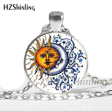 Load image into Gallery viewer, NS-00787 New Design Glass Cabochon Moon and Sun Necklace Handmade Round Moon and Sun Yin Yang Harmonious Pendant Jewelry HZ1