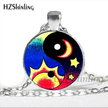 Load image into Gallery viewer, NS-00787 New Design Glass Cabochon Moon and Sun Necklace Handmade Round Moon and Sun Yin Yang Harmonious Pendant Jewelry HZ1
