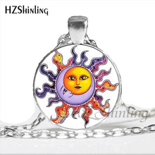 Load image into Gallery viewer, NS-00787 New Design Glass Cabochon Moon and Sun Necklace Handmade Round Moon and Sun Yin Yang Harmonious Pendant Jewelry HZ1