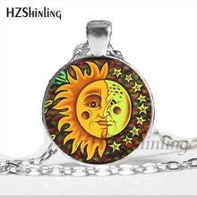 Load image into Gallery viewer, NS-00787 New Design Glass Cabochon Moon and Sun Necklace Handmade Round Moon and Sun Yin Yang Harmonious Pendant Jewelry HZ1