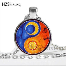Load image into Gallery viewer, NS-00787 New Design Glass Cabochon Moon and Sun Necklace Handmade Round Moon and Sun Yin Yang Harmonious Pendant Jewelry HZ1