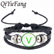 Load image into Gallery viewer, QiYuFang Vegan diet Leather Bracelet vegetarian diet go organic Jewelry Black Multilayers Charms bangle for Womens Mens 1pcs/lot