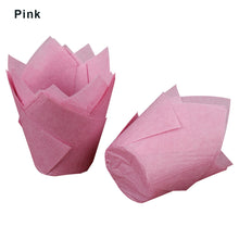 Load image into Gallery viewer, 50PCS High Temperature Resistance Cake Paper Cup Christmas Tulip Muffin Wraps Cases Baking Cups