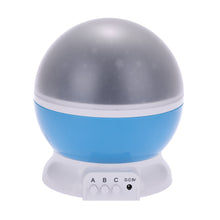 Load image into Gallery viewer, LED Starry Sky Rotating Night Light Moon USB Ball Projector Lamp 360 Degree Multi-colored Romantic Children Baby Bedroom Nursery Use Christmas Festival Gift Blue