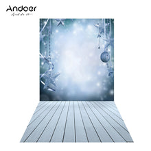 Load image into Gallery viewer, Andoer 1.5 * 0.9m/4.9 * 3.0ft Christmas Backdrop Photography Background Snow Wood Floor Picture for DSLR Camera Children Newborn Wedding Photo Studio Video