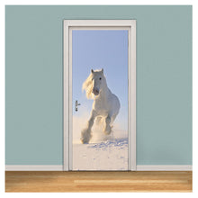 Load image into Gallery viewer, Door Mural Wallpaper Stickers Snow Trees Self-adhesive Vinyl 3D Peel and Stick Removable for Christmas Holiday Art Door Decals 30.3x78.7",Multicolor