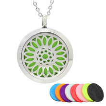 Load image into Gallery viewer, Aromatherapy Essential Oil Diffuser Stainless Steel Necklace Round Locket Pendant