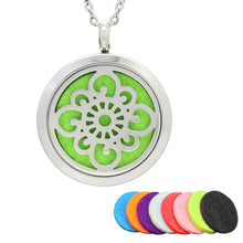 Load image into Gallery viewer, Aromatherapy Essential Oil Diffuser Stainless Steel Necklace Round Locket Pendant