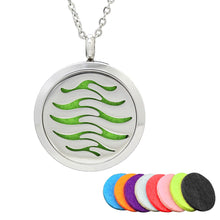 Load image into Gallery viewer, Aromatherapy Essential Oil Diffuser Stainless Steel Necklace Round Locket Pendant