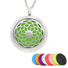Load image into Gallery viewer, Aromatherapy Essential Oil Diffuser Stainless Steel Necklace Round Locket Pendant