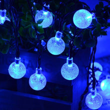 Load image into Gallery viewer, Festival  Cideros Solar Fairy Lights 19.6ft 30LEDs String Lights Waterproof Long Globe Flashing Lights for Christmas Party, Festival, Garden Path, Home, Wedding, Bedroom, Yard Decoration (Blue)
