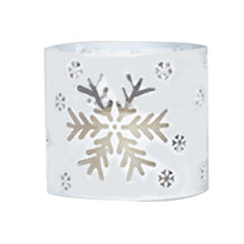 Load image into Gallery viewer, D10cm*H9cm Hollow Iron Art Candle Holder Christmas Romantic Snowflake Candle Centerpieces for Home Christmas Decor - White Snowflake