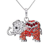 Load image into Gallery viewer, Rhinestone Finmind Lovely Pendant Necklace for Women Rhinestone Elephant Necklace Jewellery Accessory Gift for Christmas Birthday Festival (Red) (35cm+8cm)