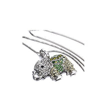 Load image into Gallery viewer, Rhinestone Finmind Lovely Pendant Necklace for Women Rhinestone Elephant Necklace Jewellery Accessory Gift for Christmas Birthday Festival (Red) (35cm+8cm)