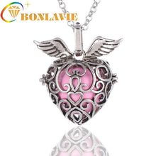 Load image into Gallery viewer, Hollow Out Angel Wing Harmony Ball Pendant Necklace Pregnancy Chime Ball Mexcian Bola Pendants Jewelry Women Sweater Chain Woman
