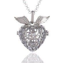 Load image into Gallery viewer, Hollow Out Angel Wing Harmony Ball Pendant Necklace Pregnancy Chime Ball Mexcian Bola Pendants Jewelry Women Sweater Chain Woman