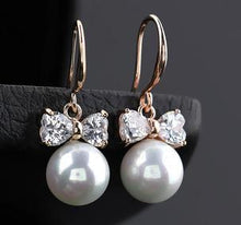 Load image into Gallery viewer, Charm  Fashion Harmonie  Perfect Circle  imitation pearl Bow Earrings Wholesale Jewelry For Women  B8 E088 Jewellery