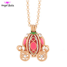 Load image into Gallery viewer, Pumpkin Car Design Aromatherapy Pendant Easter Jewelry Angel Bola Women Chime Harmony Caller Necklace Essential OIl Locket L129
