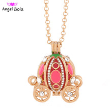 Load image into Gallery viewer, Pumpkin Car Design Aromatherapy Pendant Easter Jewelry Angel Bola Women Chime Harmony Caller Necklace Essential OIl Locket L129