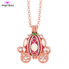 Load image into Gallery viewer, Pumpkin Car Design Aromatherapy Pendant Easter Jewelry Angel Bola Women Chime Harmony Caller Necklace Essential OIl Locket L129