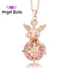 Load image into Gallery viewer, 20.5mm Angel Bola Sound Essential Oil Ball in Metal Harmony Cage Pendant DIY Jewelry for Baby and Woman Perfume Pendant L013